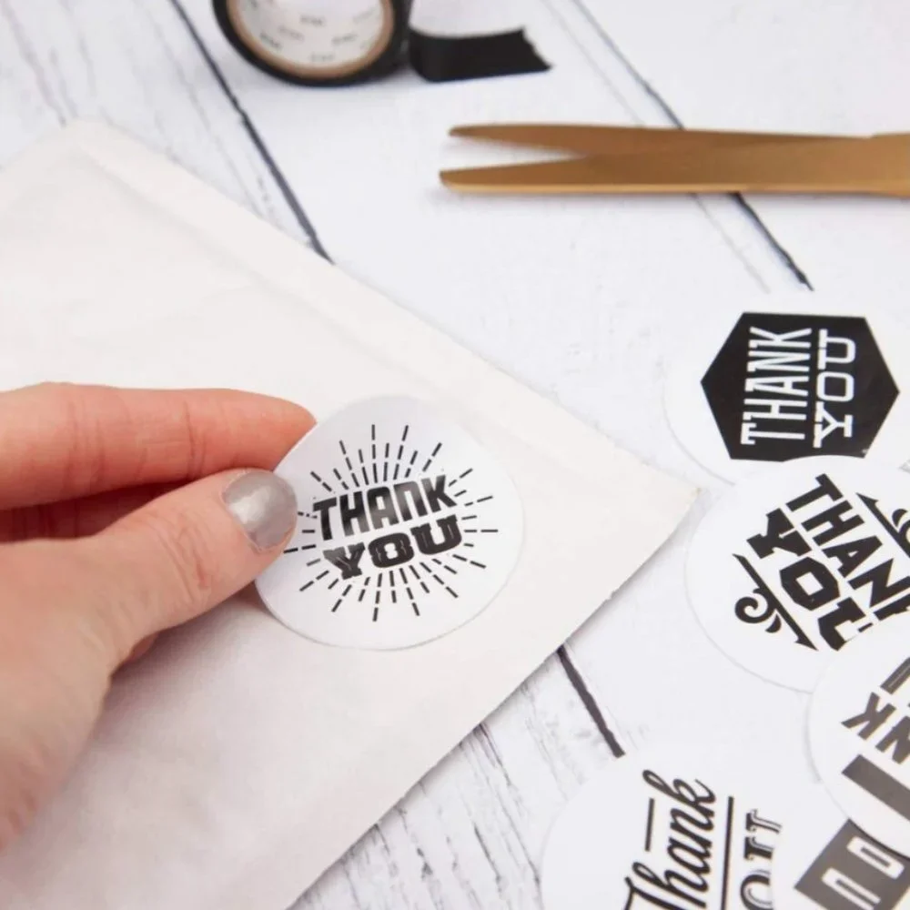 100 Retro Thank You Stickers 1